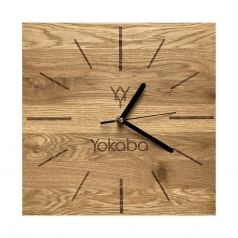 Zegar drewniany z logo