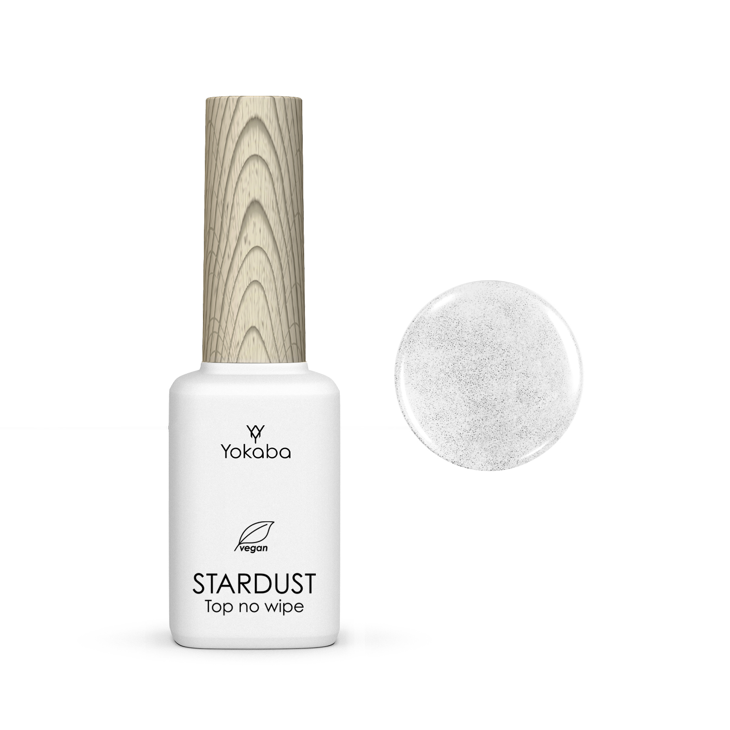 01 SILVER STARDUST TOP COAT NO WIPE UV/LED Top hybrydowy 12 ml