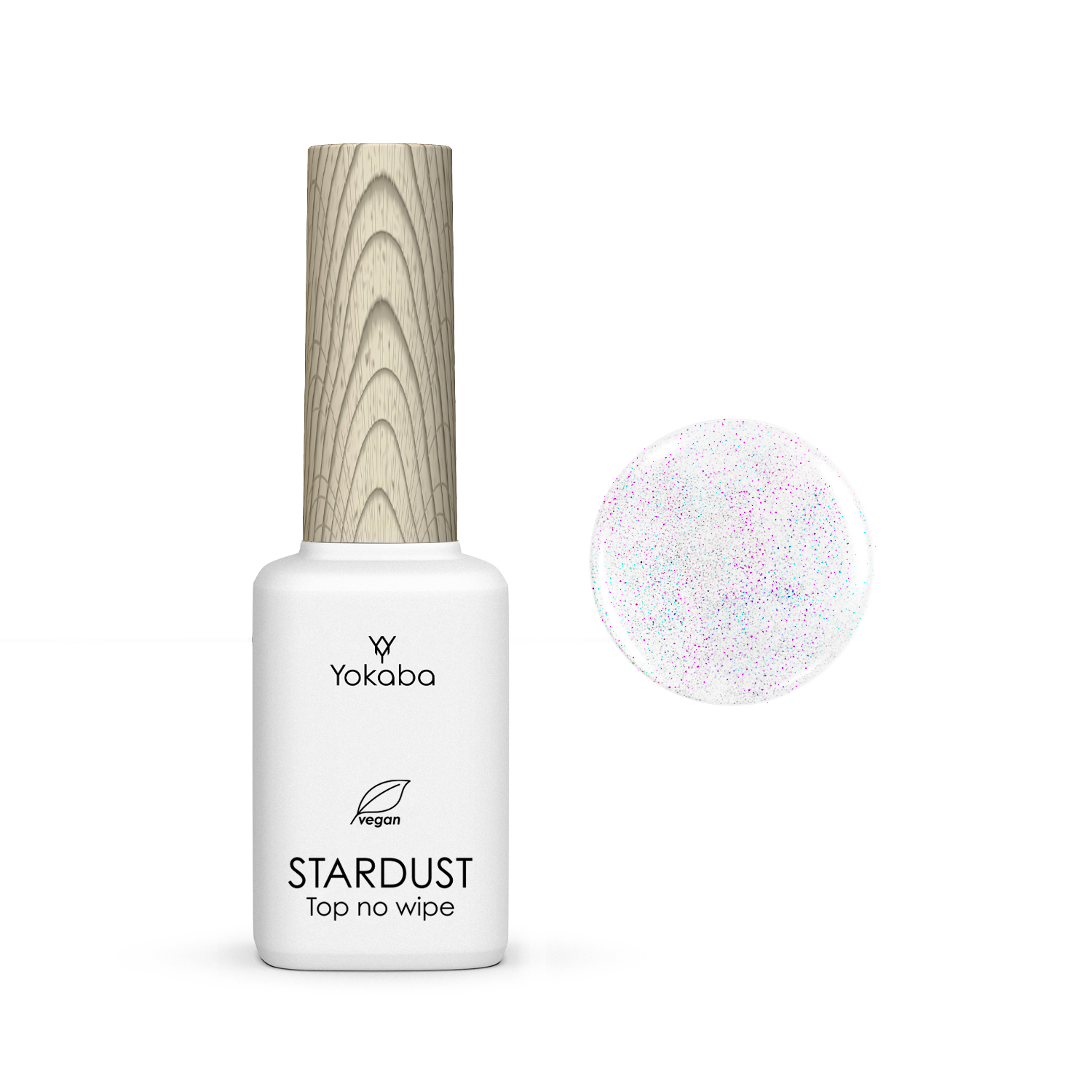 02 STARDUST HOLO TOP COAT NO WIPE UV/LED Top hybrydowy 12 ml