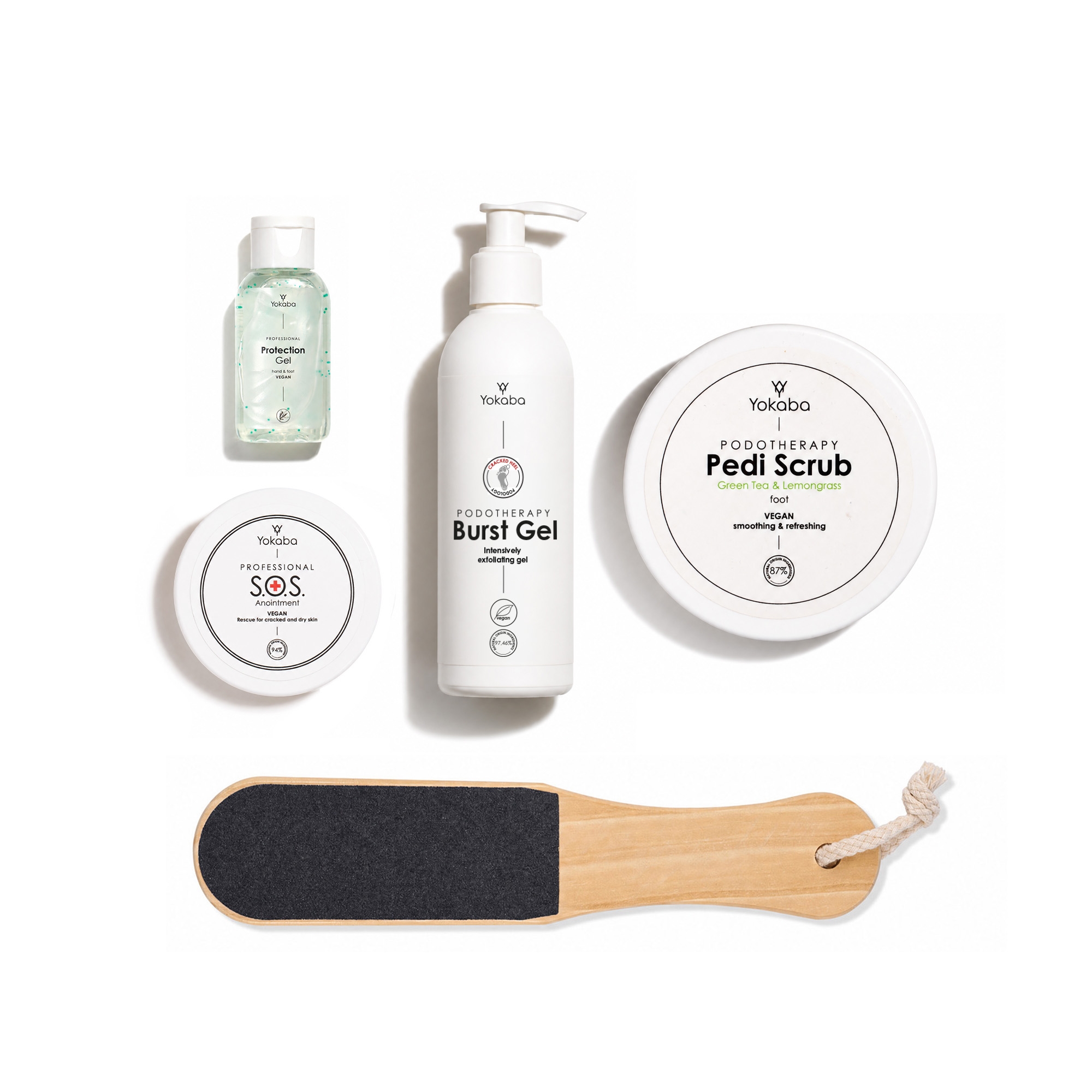 SET S.O.S. PROTECTION GEL 30 ml PEDI SCRUB 300g BURST GEL S.O.S ANOINTMENT TARKA