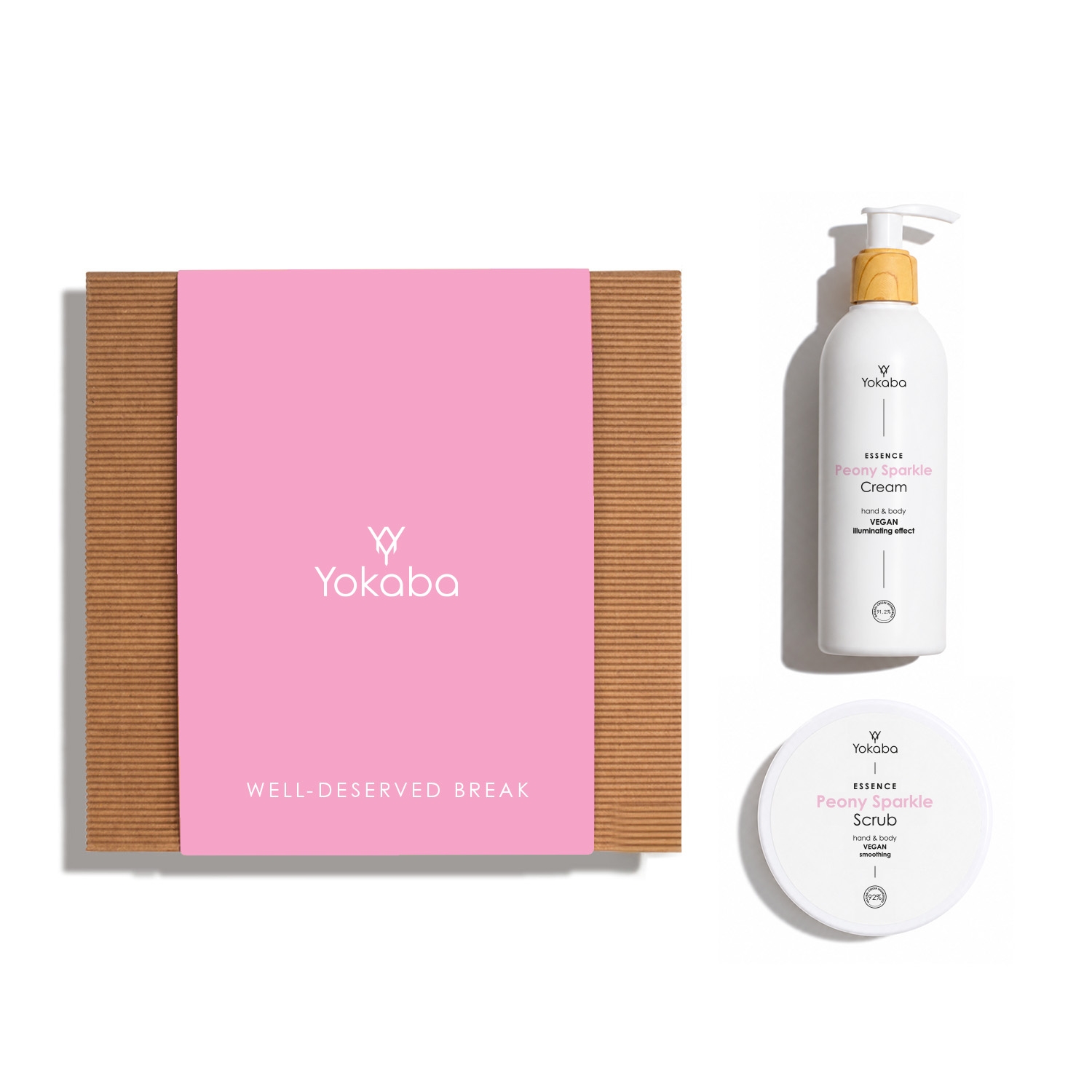 WELL-DESERVED BREAK : Peony Sparkle Cream 230 ml,  Peony Sparkle Scrub 250 g